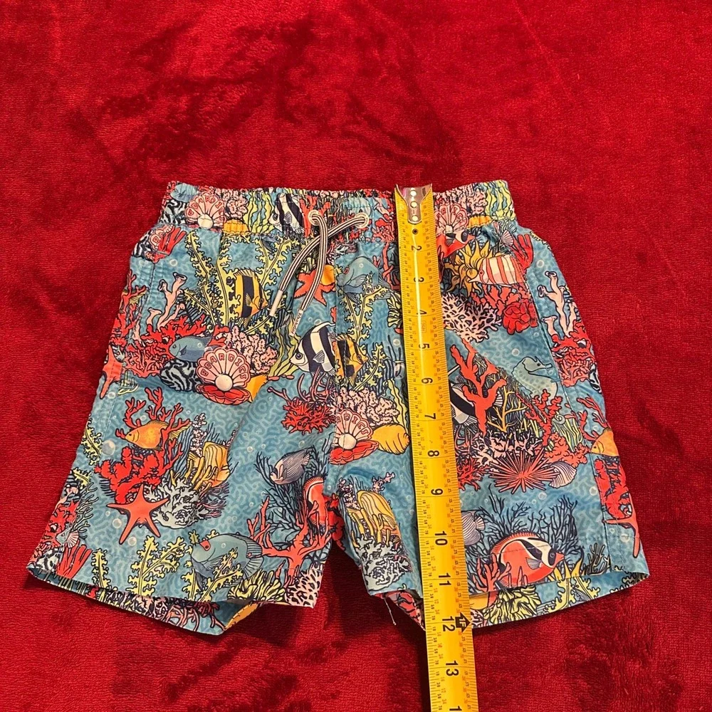 Boardies Kids Blue Coral Reef Tropical Fish Swim Trunks‎ Shorts Size 5-6Y